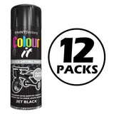 12X Paint Factory Black Gloss 250ml