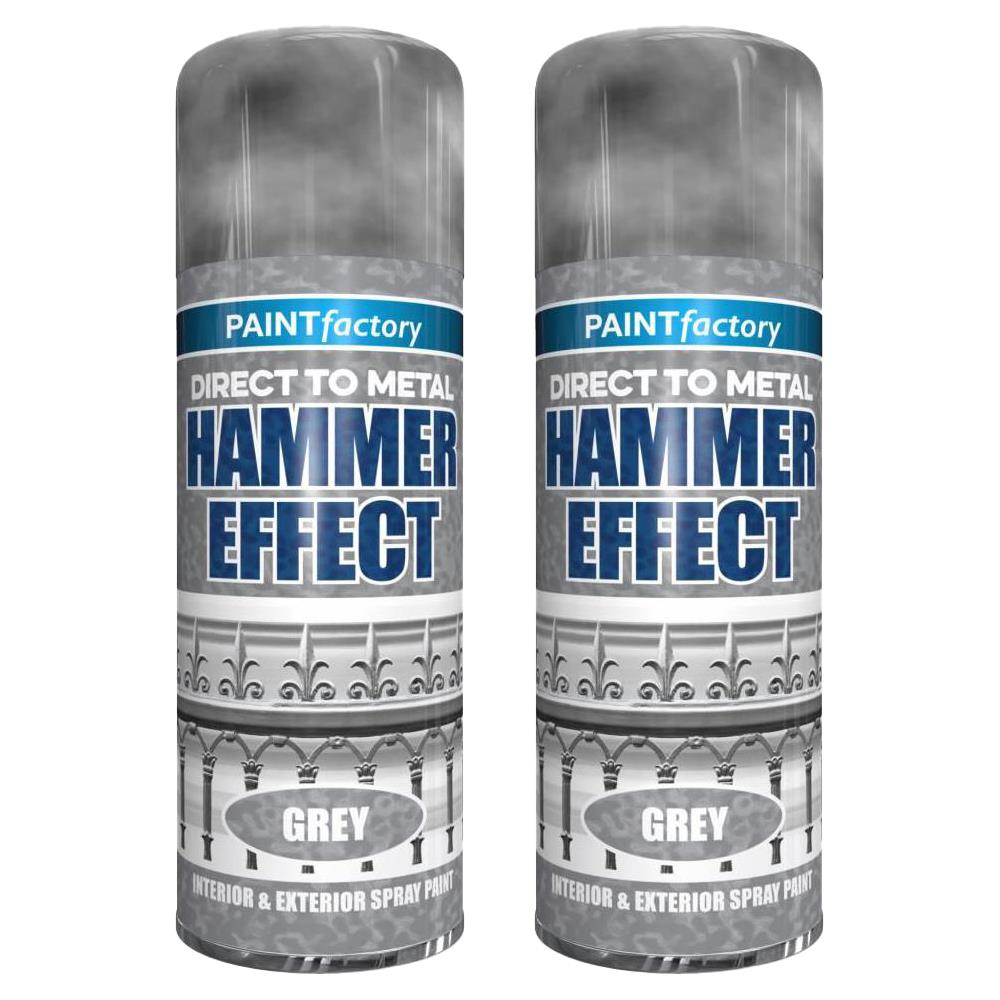 2X Paint Factory Grey Hammered Spray Paint 400ml