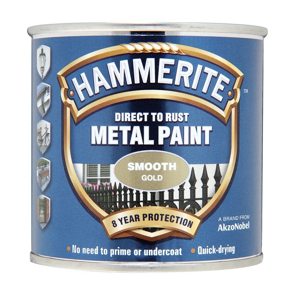 Hammerite Smooth Gold Paint 250ml