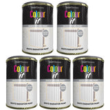 5X Paint Factory White Gloss Radiator Tin Paint 300ml