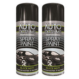 2X Auto Extreme Black Matt Spray Paint 400ml