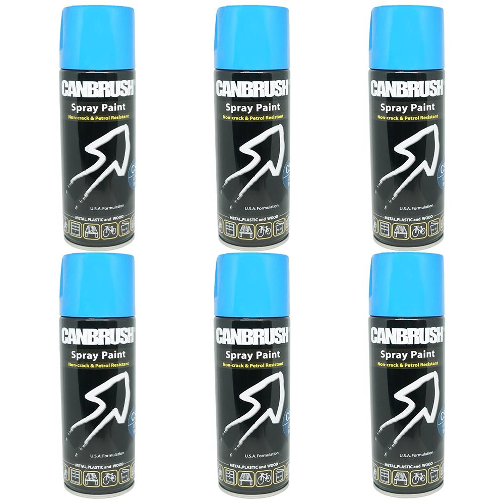 6X Canbrush C37 Light Blue Spray Paint 400ml