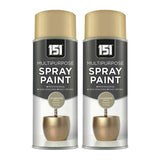 2X Metallic Gloss Champagne Gold Spray Paint 400ml