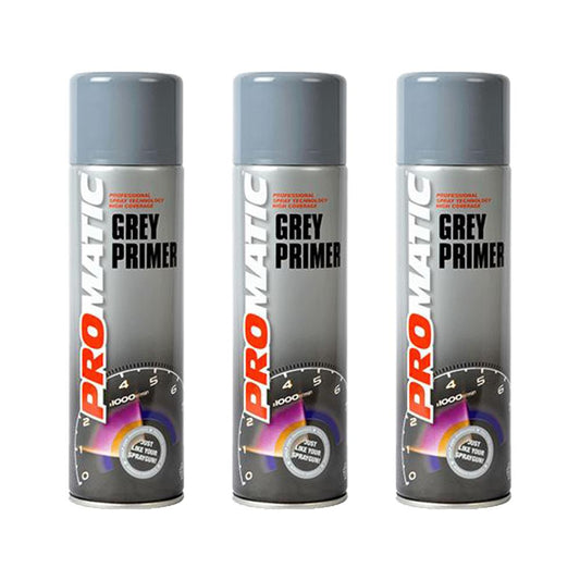 3X Promatic Grey Primer Spray 500ml