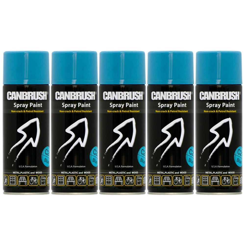 5X Canbrush C21 Blue Spray Paint 400ml