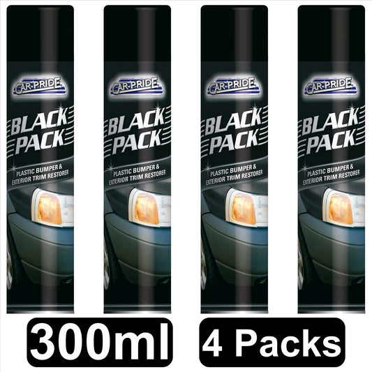 4X Black Plastic Bumper Restorer 300ml