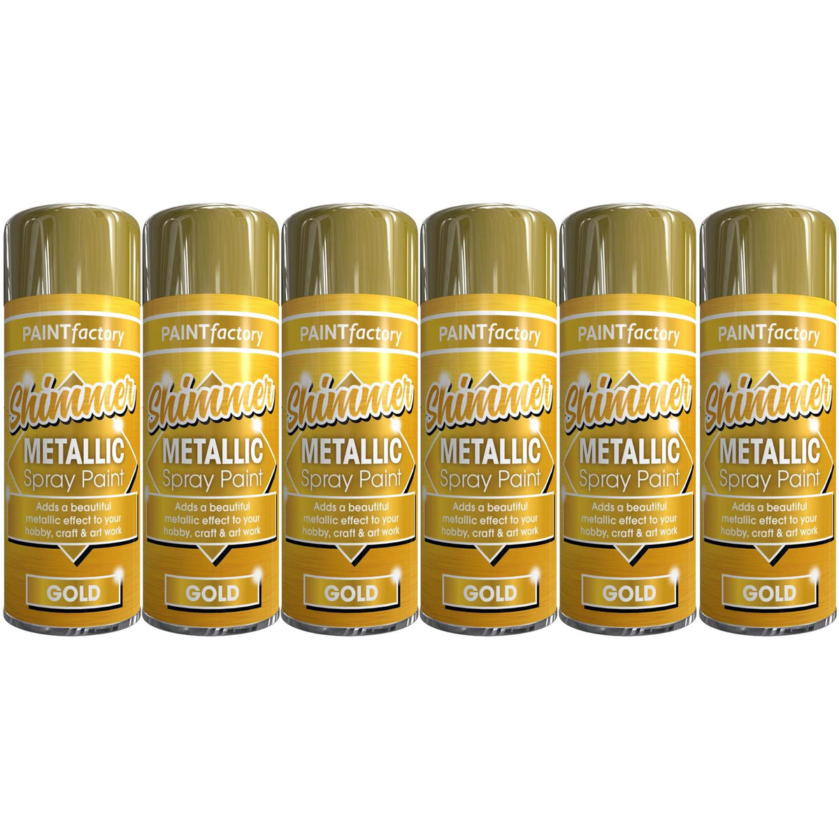 6X Paint Factory All Purpose Gold Metallic 200ml