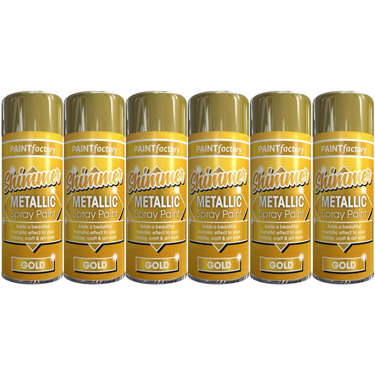 6X Paint Factory All Purpose Gold Metallic 200ml