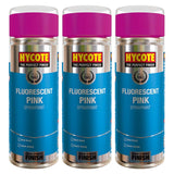 3X Hycote Fluorescent Pink Spray Paint 400ml