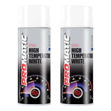 2X Promatic White High Temperature Spray Paint 400ml