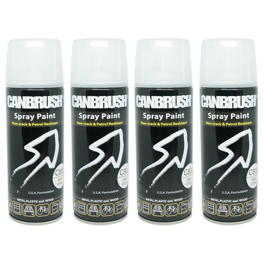 4X Canbrush C802 Satin White Spray Paint 400ml