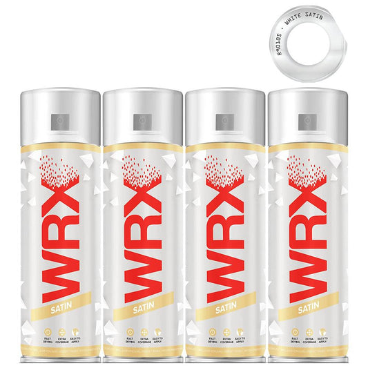 4X WRX Satin White Spray Paint 400ml