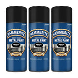 3X Hammerite Smooth Black Spray Paint 400ml