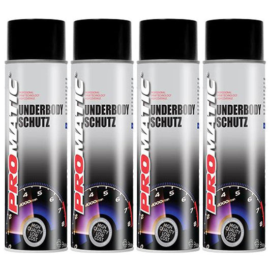 4X Promatic Black Underbody Spray Paint 500ml