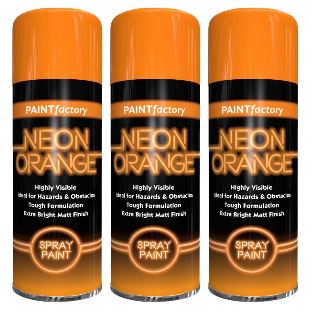 3X Paint Factory Fluorescent Neon Orange Spray Paint 200ml