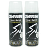 2X Canbrush C802 Satin White Spray Paint 400ml