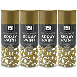 4X All Purpose Gold Metallic Spray Paint 400ml