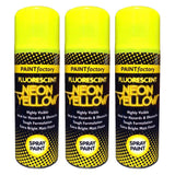 3X Paint Factory Fluorescent Neon Yellow Spray Paint 200ml