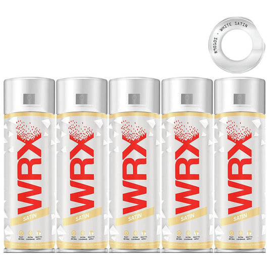 5X WRX Satin White Spray Paint 400ml