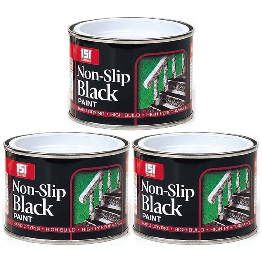 3X Nonslip Black Matt Paint Tin 180ml