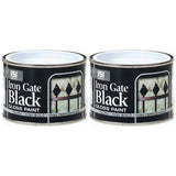 2X Iron Gate Black Gloss Paint Tin 180ml