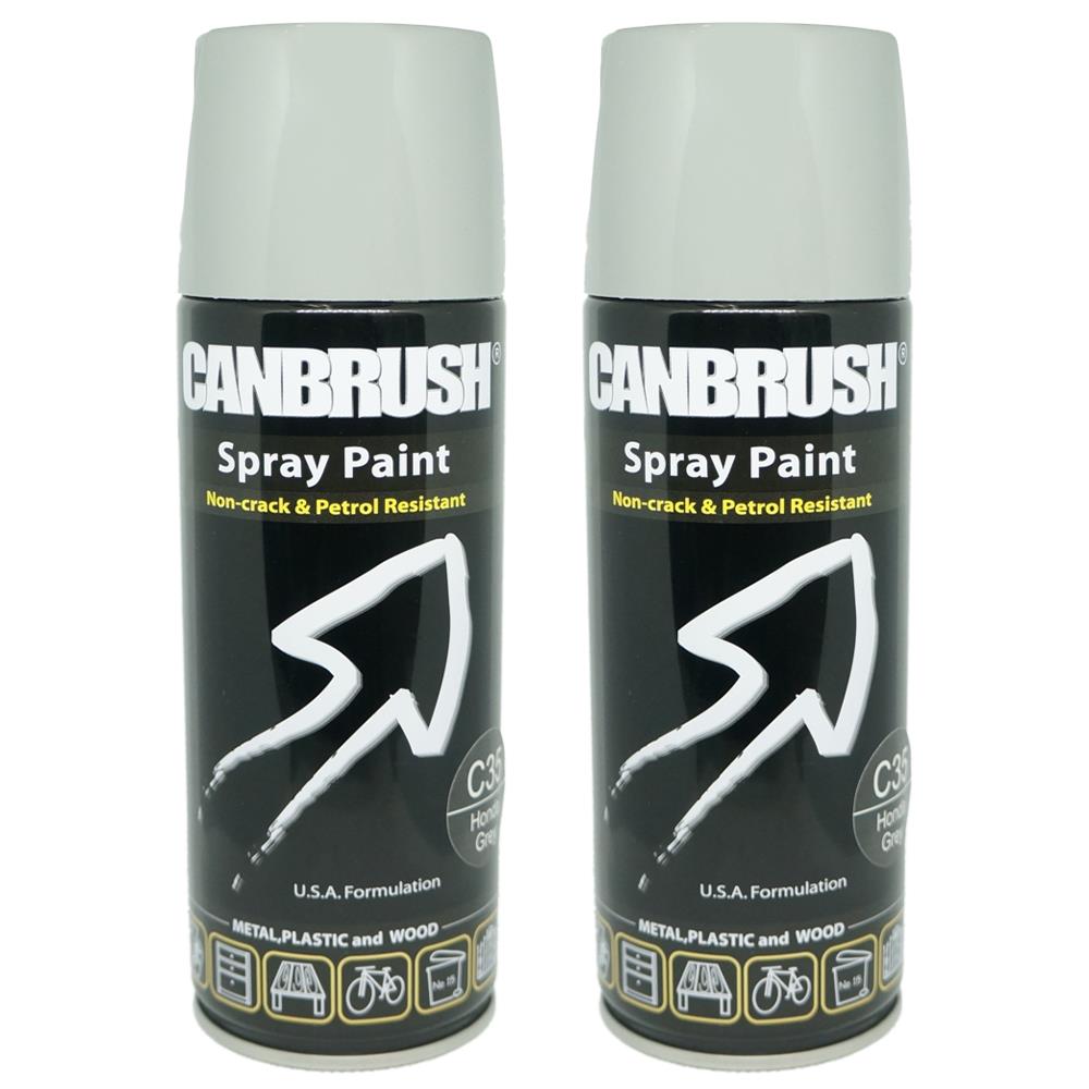 2X Canbrush C35 Honda Grey Spray Paint 400ml