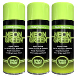 3X Paint Factory Fluorescent Neon Green Spray Paint 200ml