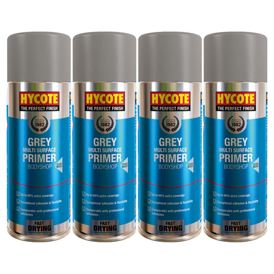 4X Hycote Bodyshop High Build Grey Spray Paint 400ml