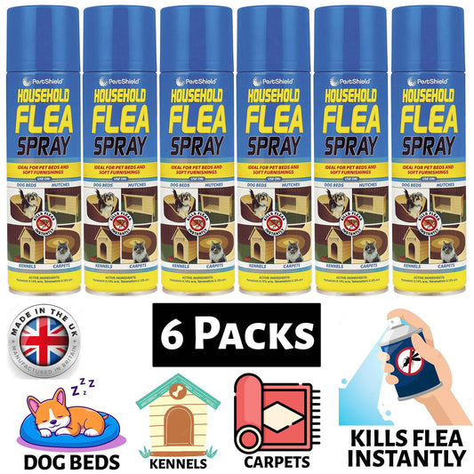 6X Household Flea Aerosol 200ml