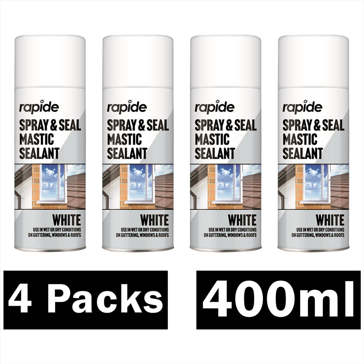 4X Rapide Spray And Seal 400ml White