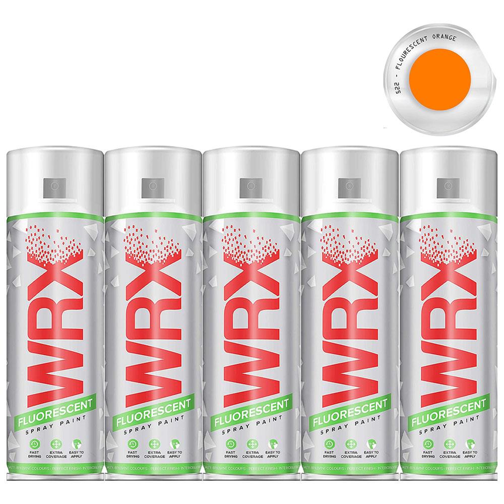 5X WRX Fluorescent Orange 522 Spray Paint 400ml