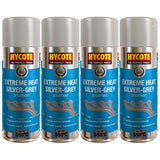 4X Hycote Extreme Heat Silver Grey Spray Paint 400ml