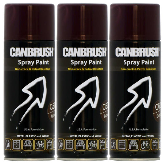 3X Canbrush C60 Brown Spray Paint 400ml