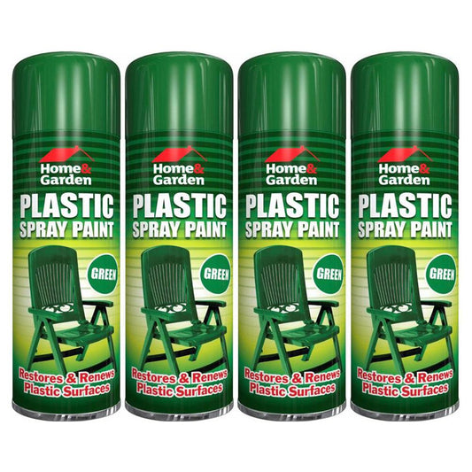 4X Home & Garden Plastic Green Spray Paint 300ml