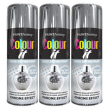 3X Paint Factory Chrome Effect Gloss Spray Paint 400ml