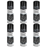 6X Auto Extreme Black Alloy Wheel Spray Paint 300ml