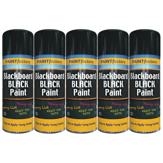 5X Black Blackboard Spray Paint 200ml