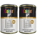 2X Paint Factory White Matt Tin Paint 300ml