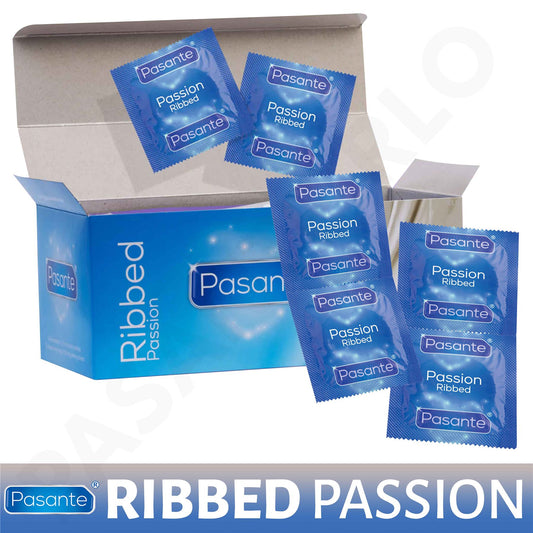 144X Pasante Condoms Ribbed Texture Passion Internal Pleasure