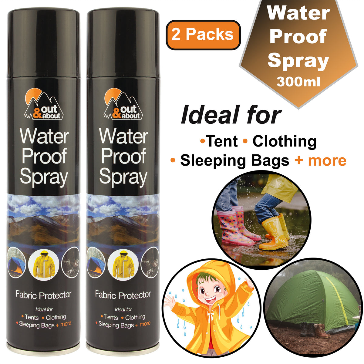 2X Waterproof Spray 300ml