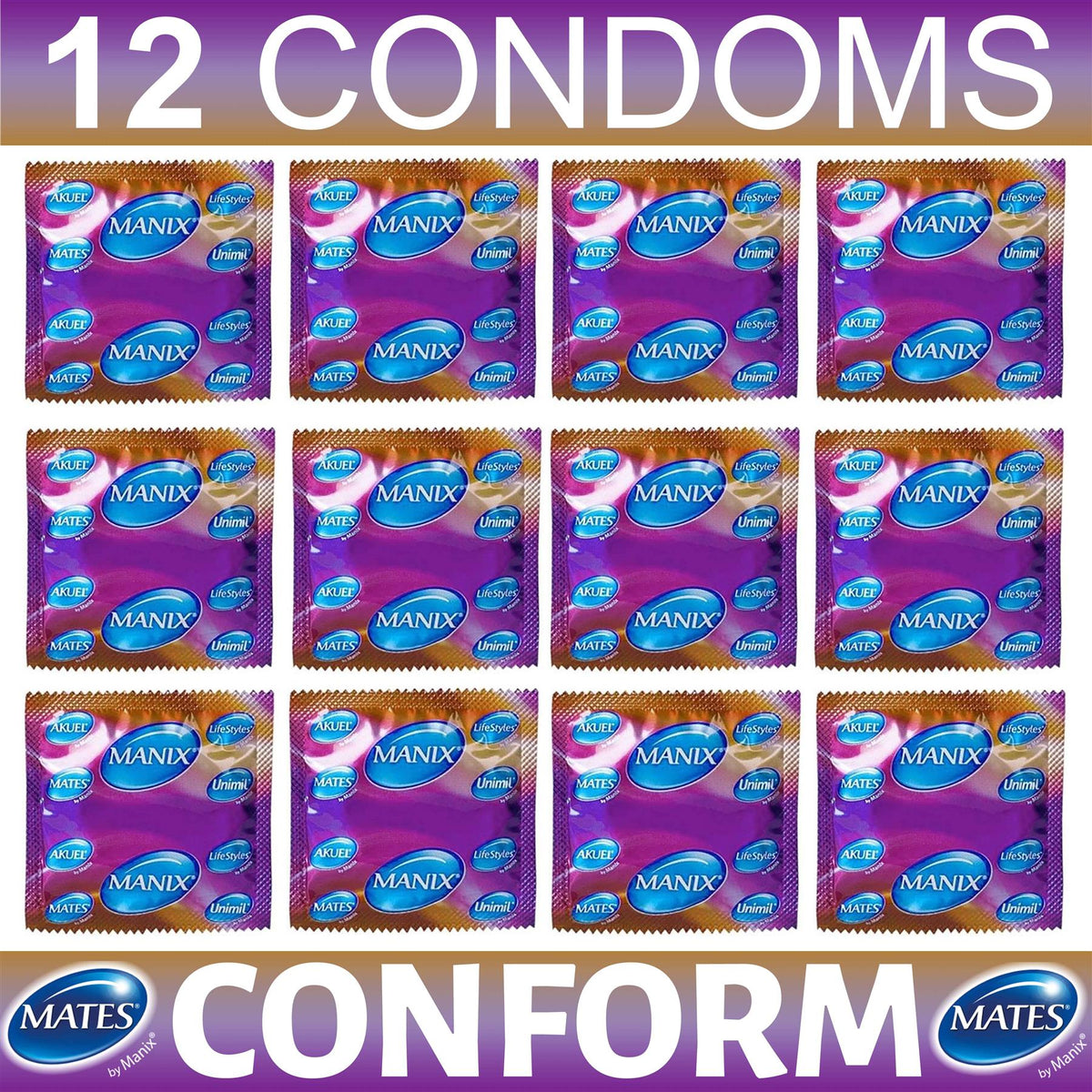 12X Mates Conform Condoms By Manix