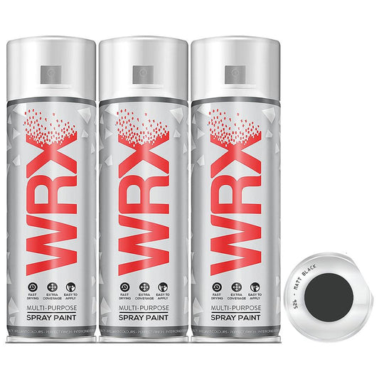 3X WRX Matt Black 526 Spray Paint 400ml