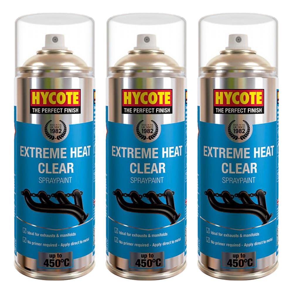 3X Hycote Extreme Heat Clear Spray Paint 400ml