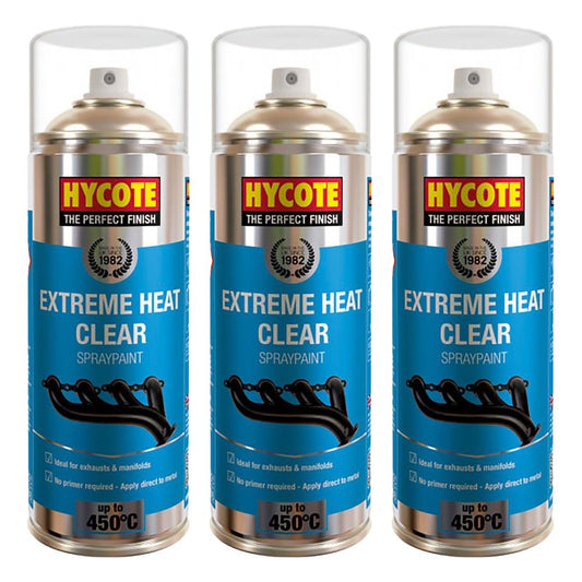 3X Hycote Extreme Heat Clear Spray Paint 400ml