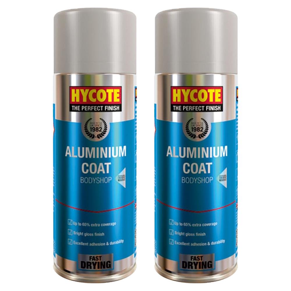 2X Hycote Bodyshop Alumnium Coat Spray Paint 400ml