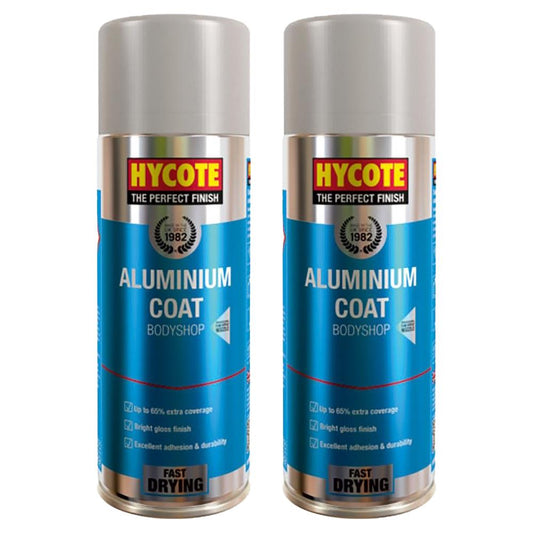 2X Hycote Bodyshop Alumnium Coat Spray Paint 400ml