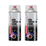 2X Promatic Clear High Temperature Spray Paint 400ml