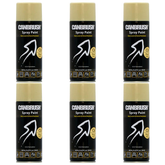 6X Canbrush C6 Royal Ivory Spray Paint 400ml