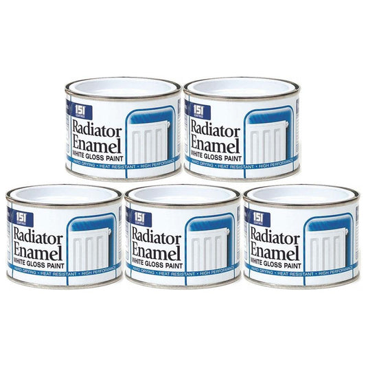 5X Radiator Enamel White Paint Tin 180ml