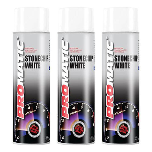 3X Promatic Stonechip White Spray Paint S500ml